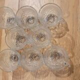 8 thick cut glass cups