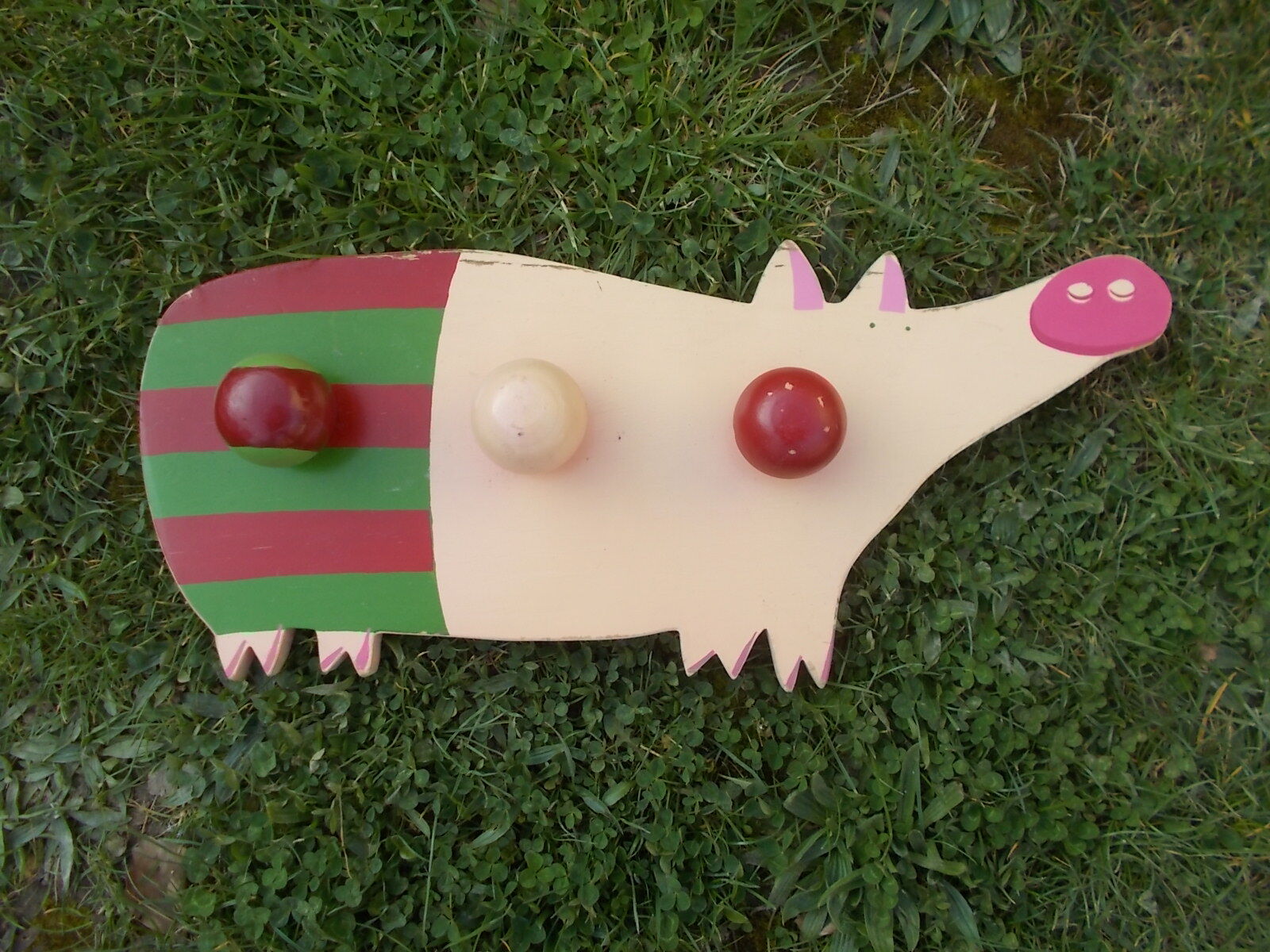 Coat rack, vintage wooden coat hook.