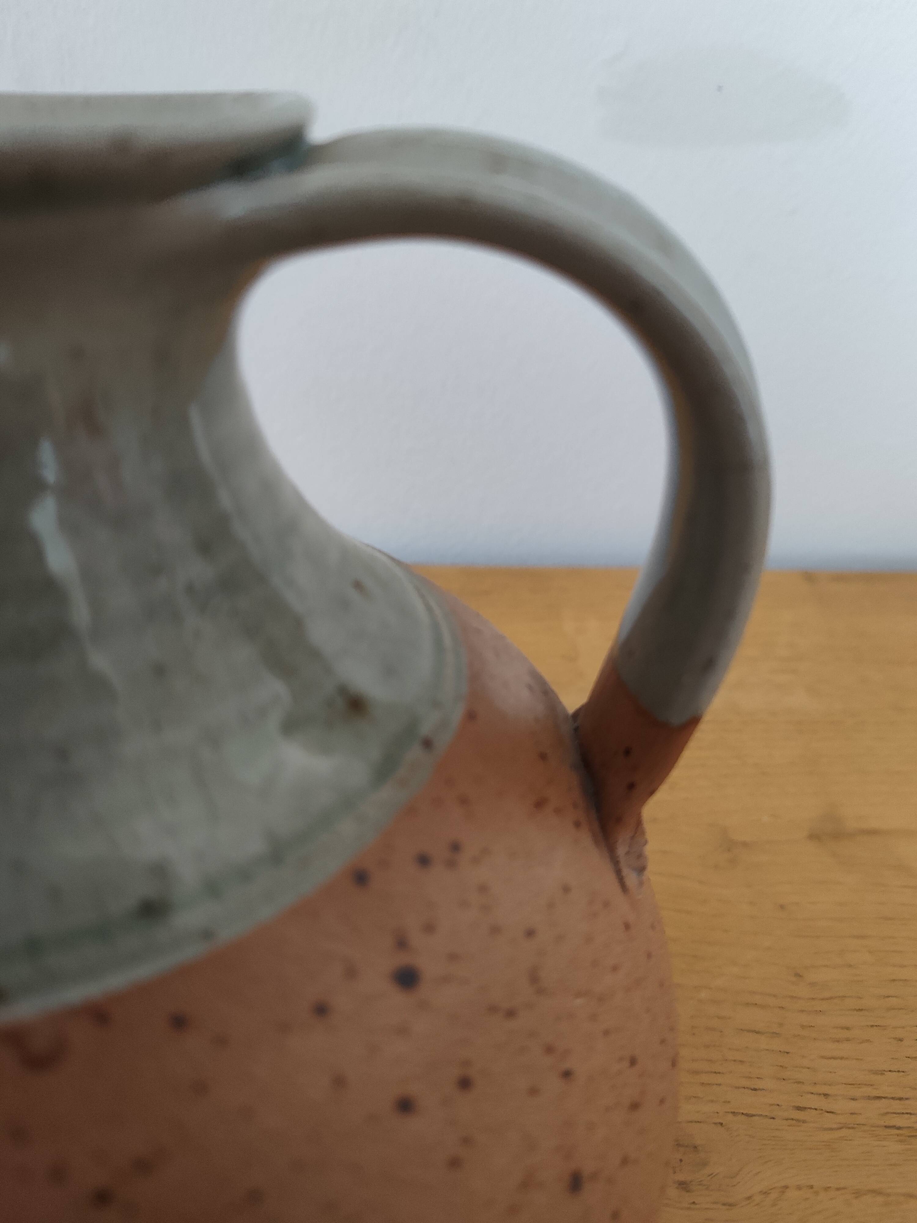 Stoneware and ceramic pitcher signed Roger Boureau