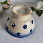 Antique Lunéville earthenware bowl KG with blue polka dots