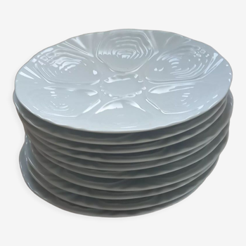 10 Limoge porcelain oyster plates