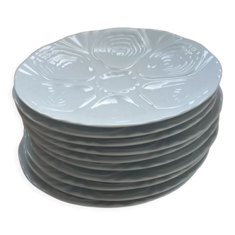 10 Limoge porcelain oyster plates