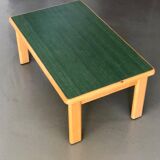 Rectangular coffee table in wood and dark green melamine