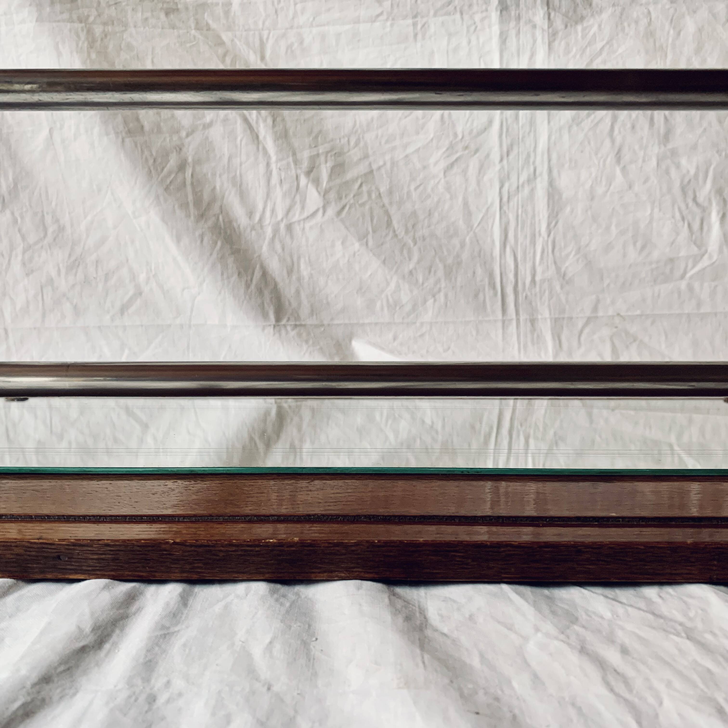 Art Deco wooden hat rack wall shelf with mirror