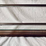 Art Deco wooden hat rack wall shelf with mirror