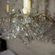 Ancient bronze and pampilles chandeliers with facets and crystal cups - old style - 6 fires