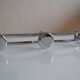 Vintage 80s chrome-plated metal wall-mounted coat rack with 3 hooks