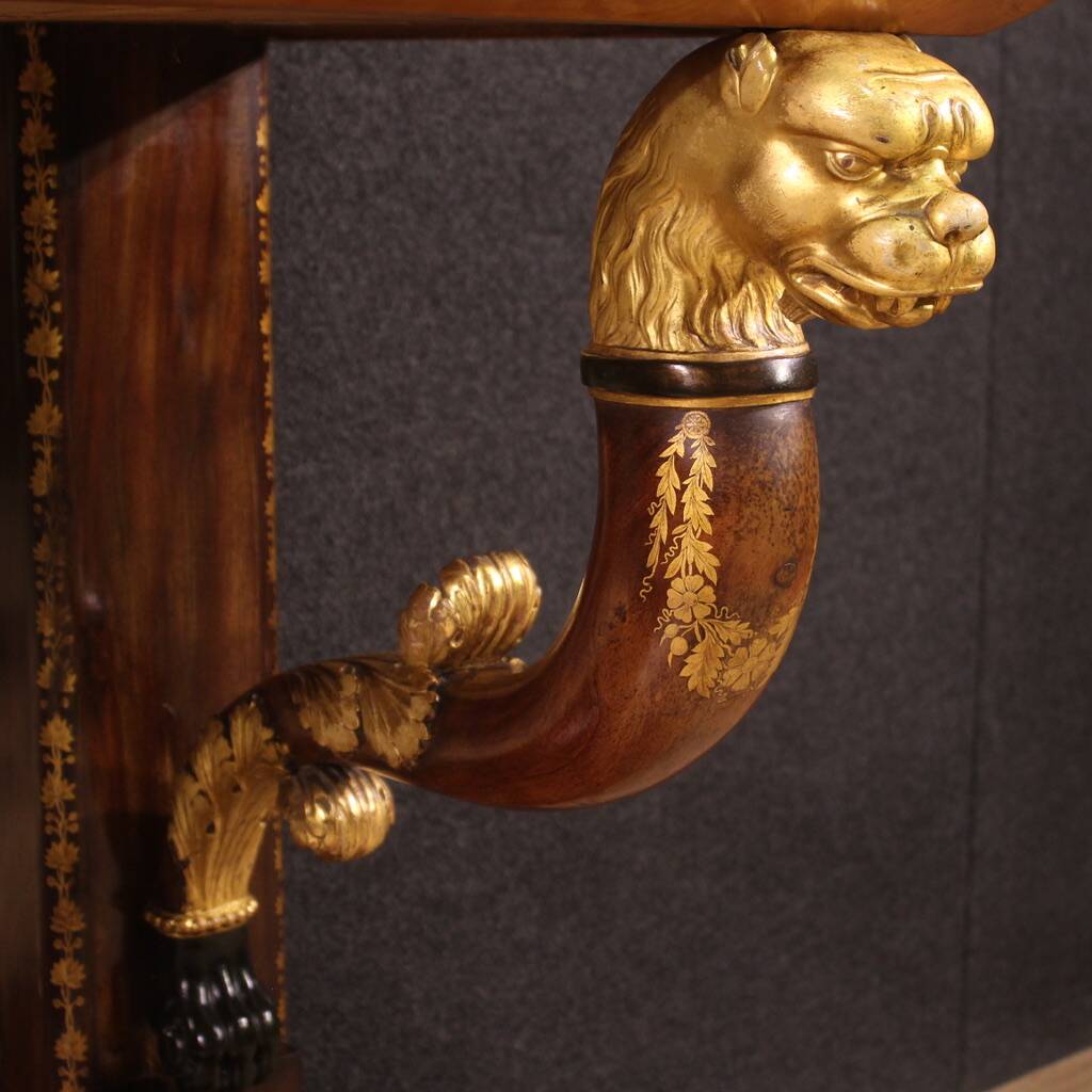 Spanish console in inlaid wood from the 19th century