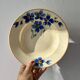 Set of 6 old-fashioned soup plates with blueberry decorations