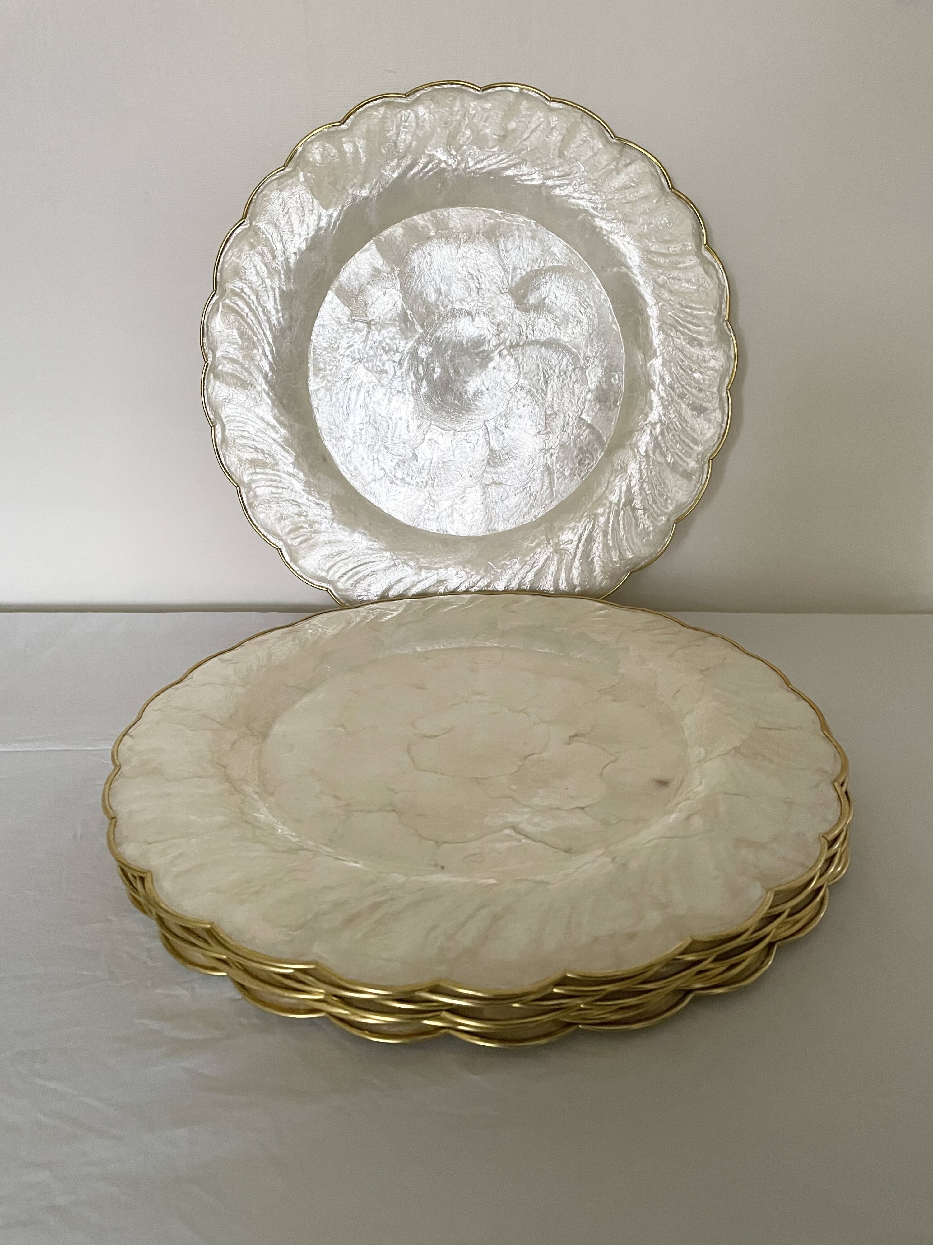 Mother-of-pearl and brass plates