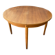 Table ronde extensible scandinave en teck dia 116cm longueur 176cm an60