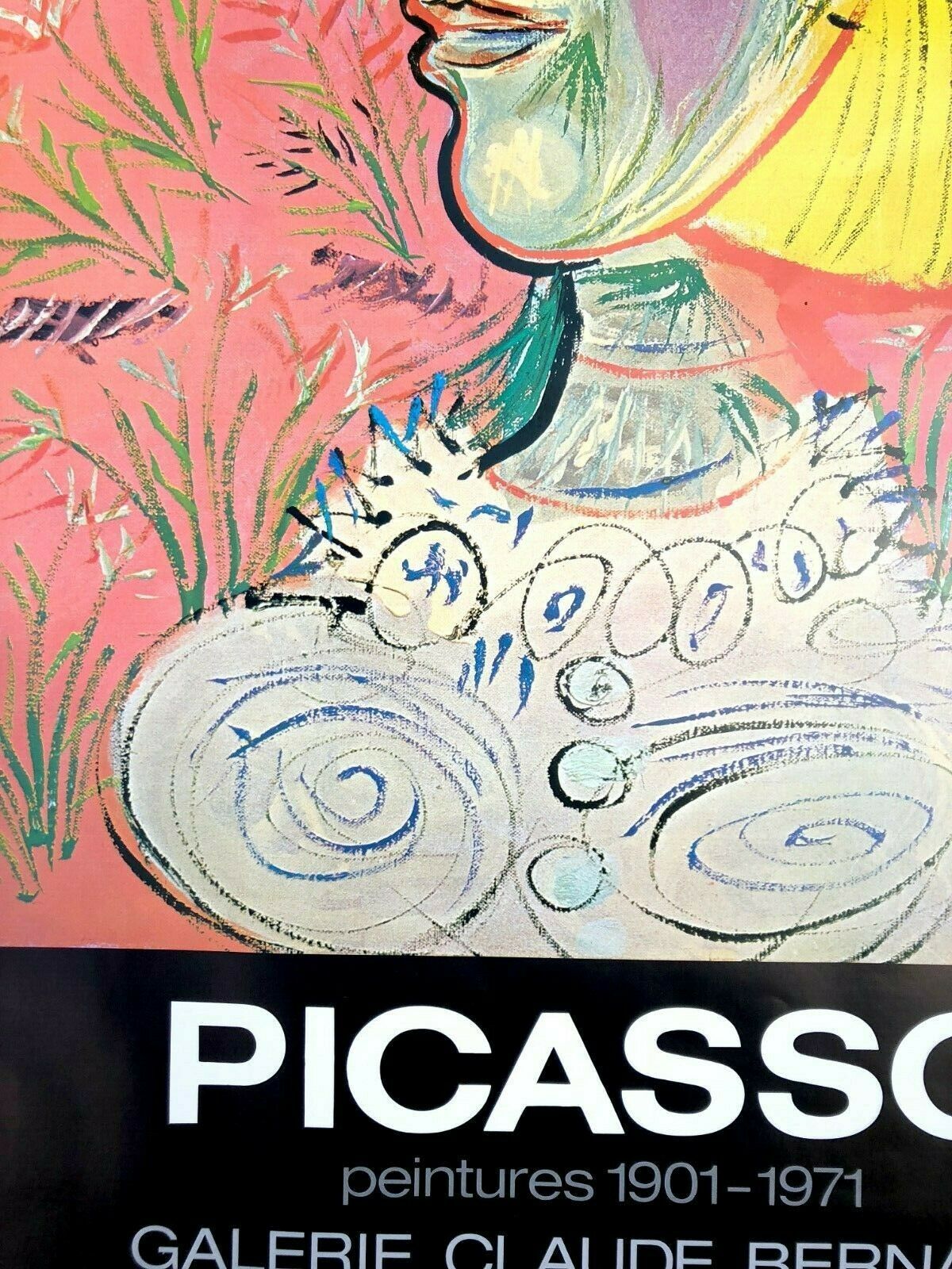 Pablo Picasso 1980 Large Vintage Offset Lithograph From A Painting