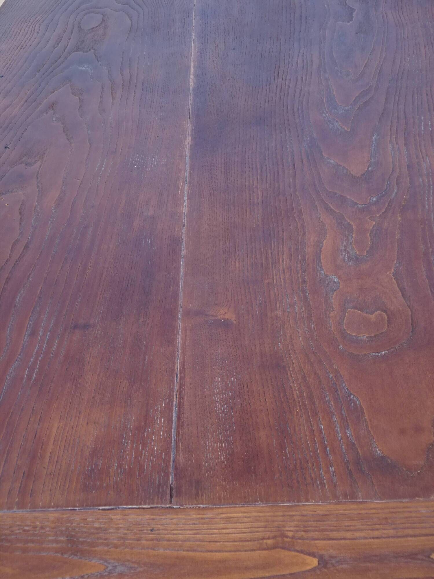 Restored antique farmhouse table, made entirely of solid oak.