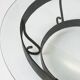 Rustic round coffee table with wrought iron base and glass top, France, 1930s