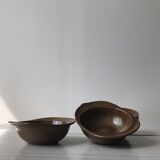 Set of 7 bowls with ears in spotted ceramic - TBE pyrite stoneware.