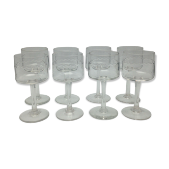Lot of 8 glasses old feet