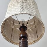 1940s floor lamp in turned wood