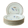 Set of 6 flat porcelain plates