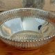 Silver metal bread basket openwork punched