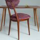 Heart-shaped chair in burgundy velvet, pink, violet, mid-century, Europe, 1960s.