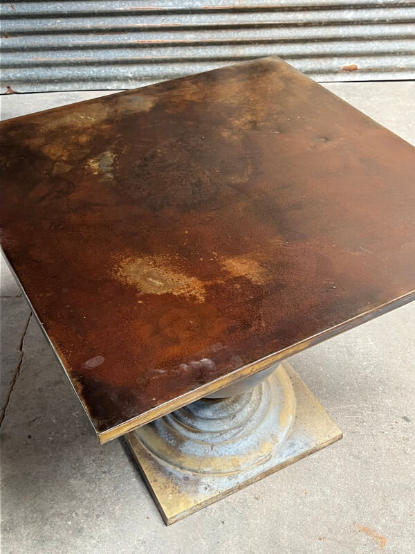 Table patine acier et zinc patiné