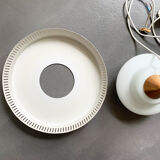 Scandinavian suspension lamp in copper and opaline glass, Bent Karlby for Lyfa, Denmark, 1960s