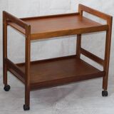 Teak bar trolley with wheels