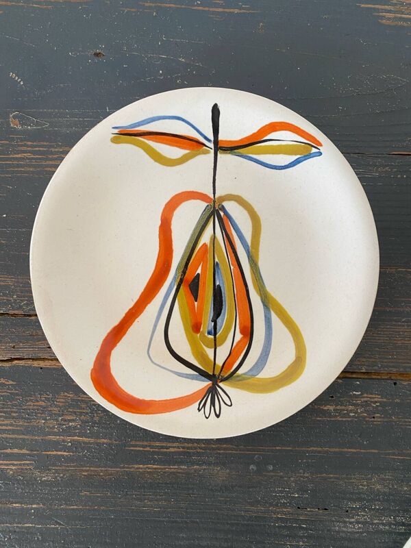 Petite assiette poire Roger Capron, Vallauris