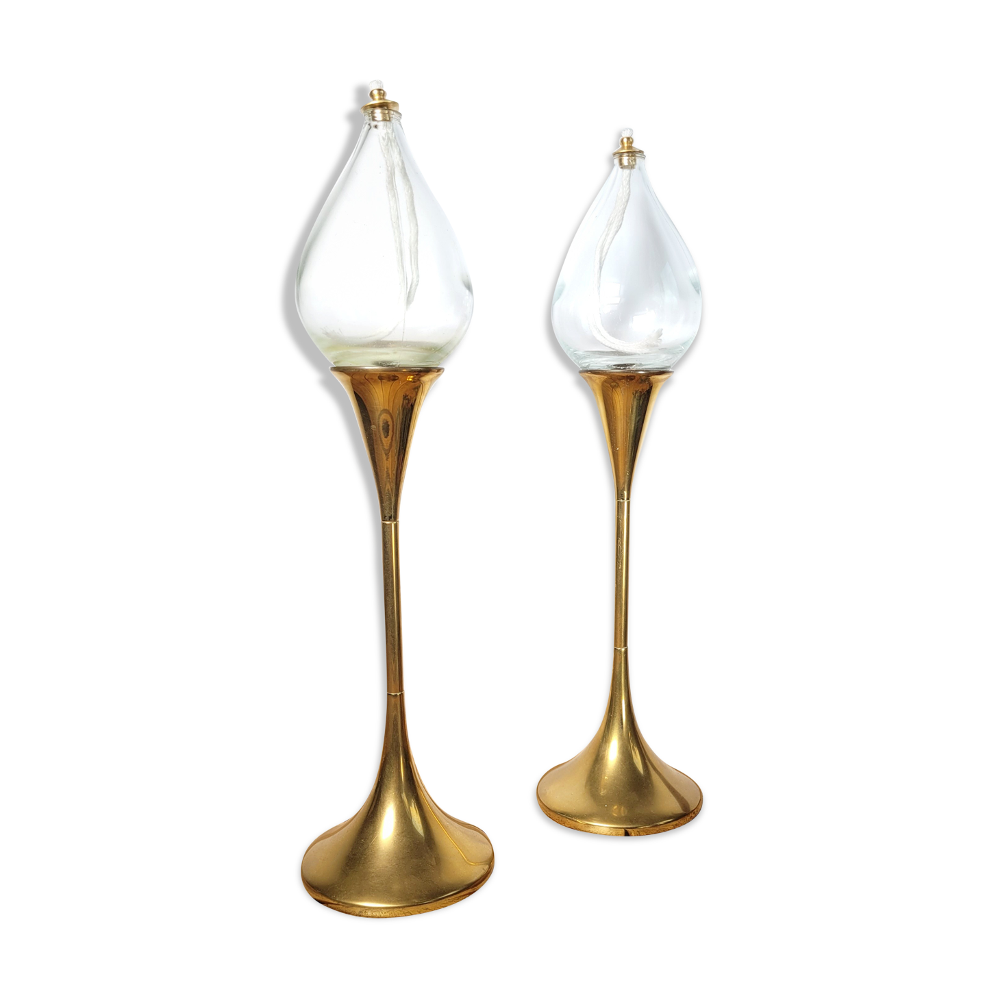 Pair oil lamps F. Andersen 70s