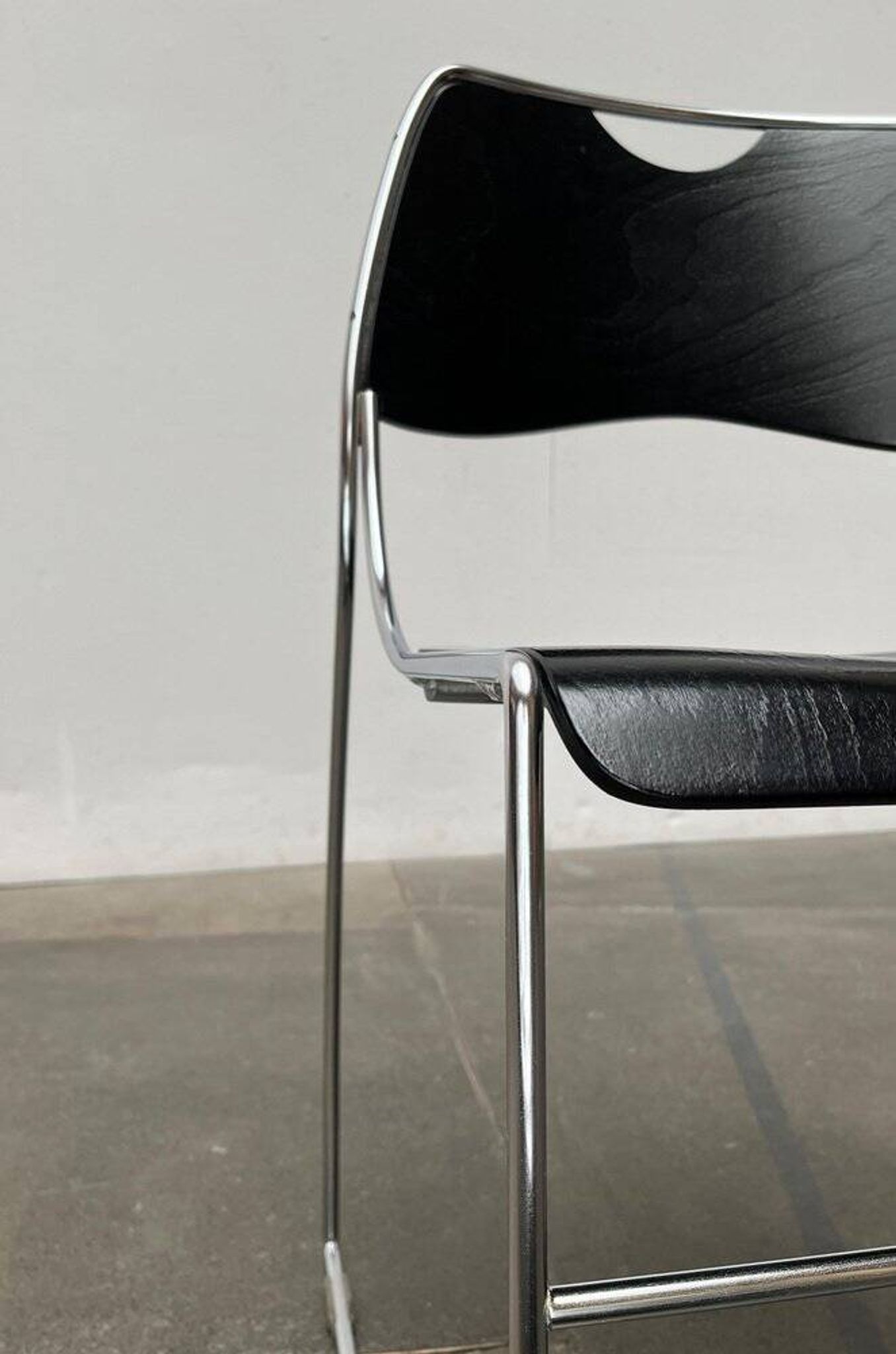 Set of minimalist postmodern stackable chairs, 1980s.