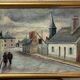 Oil painting Couple in a village 51.5cmX38cm canvas signed framed