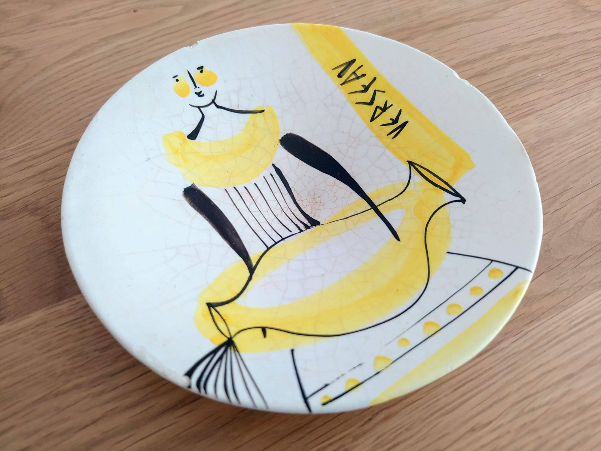 Roger CAPRON - Signed - Empty Pocket Dish "AQUARIUS" Zodiac Astrology