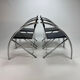 Set of 4 Postmodern Black and Blue and chrome tubular chairs, 1980s