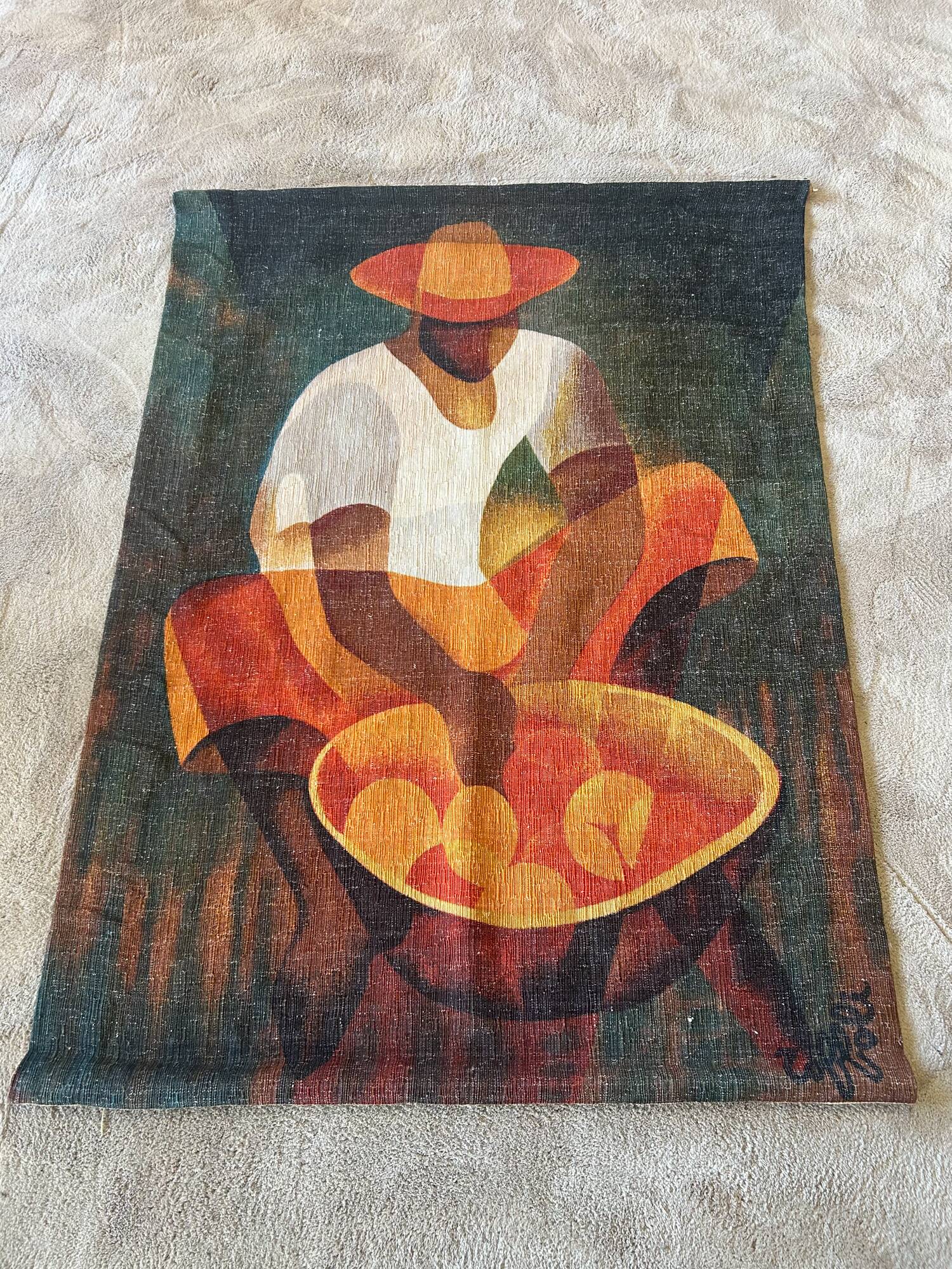 Tapestry L.Toffoli the orange merchant Aubusson