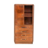 Bahut high art deco 1930 display case door shelf 4 rosewood drawers
