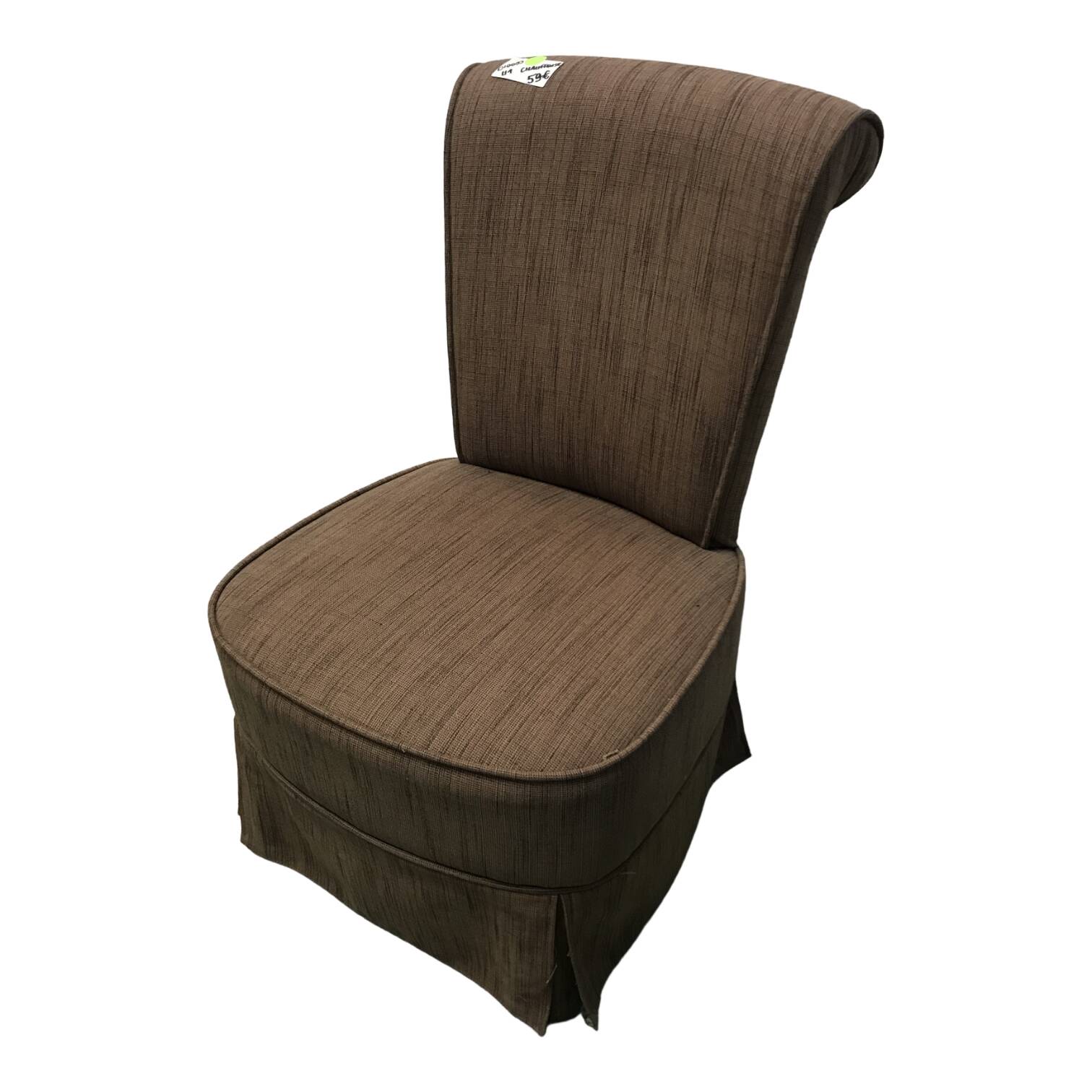 Brown fabric armchair