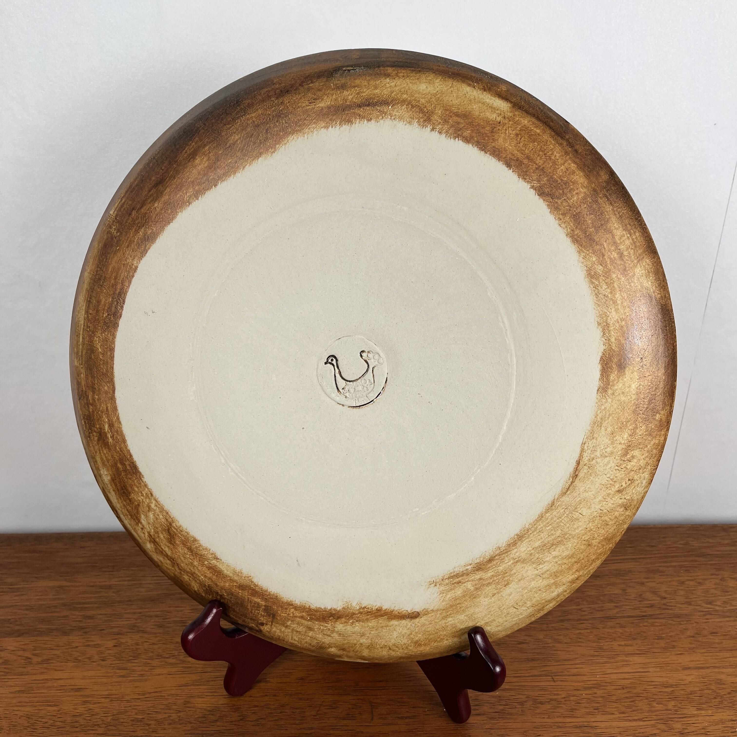 Round dish / Cake dish "La Colombe", 1950/60, Madeleine Brault