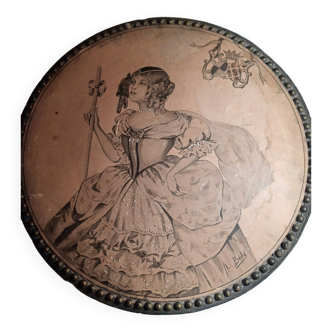 Coffret marquise de sevigne signee en carton et laiton