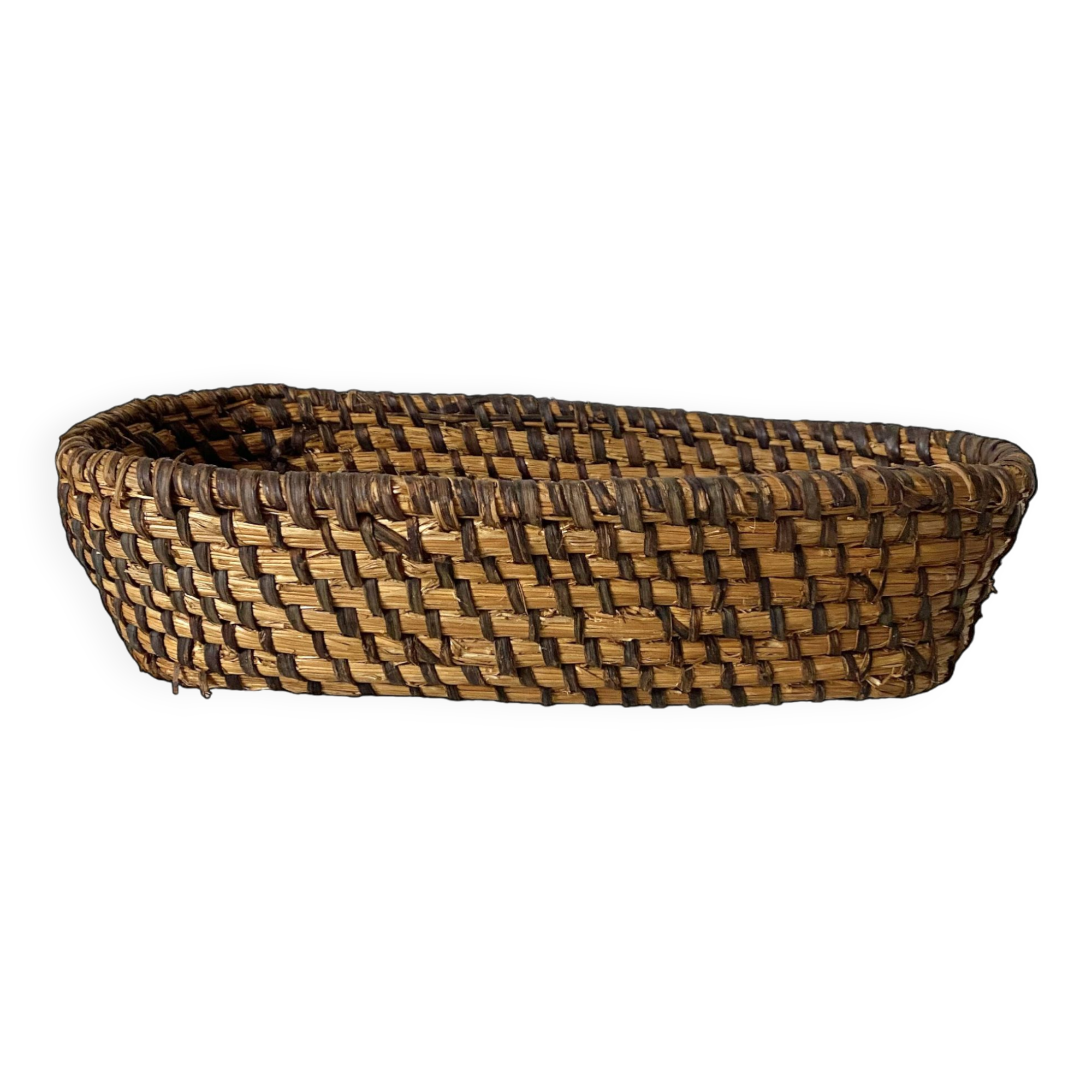 Corbeille En Paille Orange - Panier Décoratif Pour Rangement Ou Décoration - Style Nature Et Bohème - 9