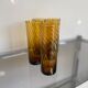 Set of 5 vintage twisted glasses – orange-brown orangeade – 60s/70s
