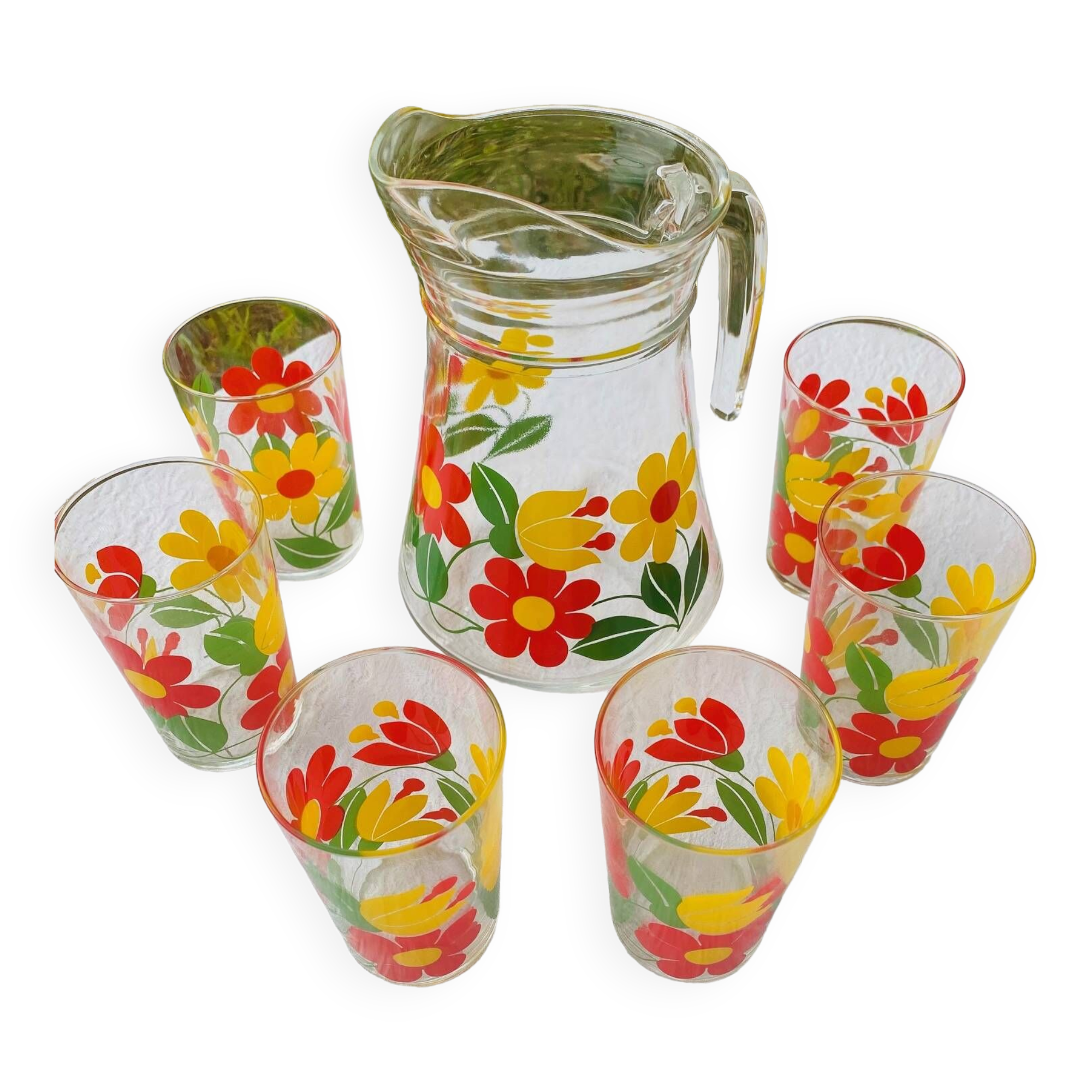 Vintage flower orangeade service