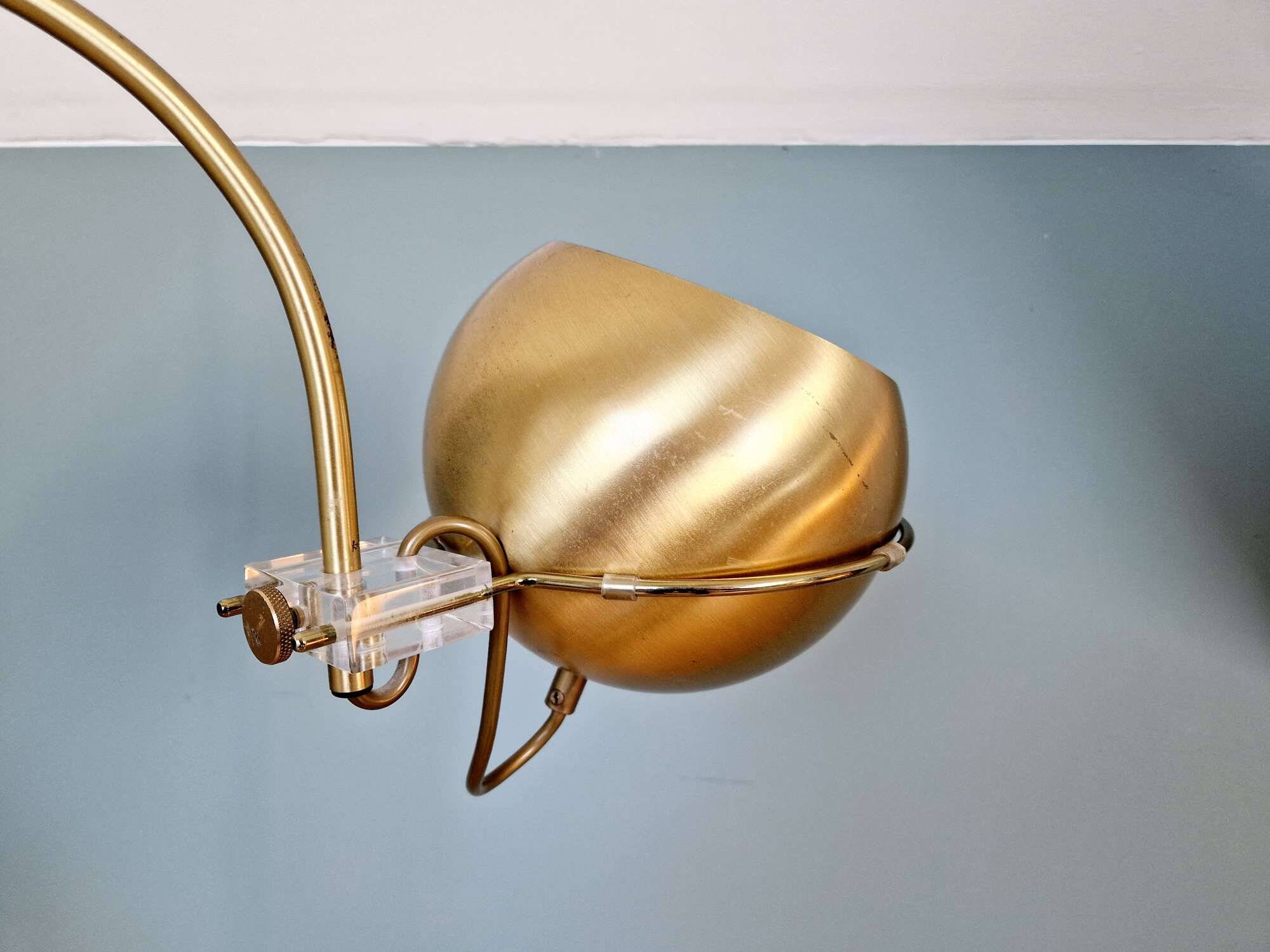Brass eyeball floor lamp, by Gepo, 1960s-70s.