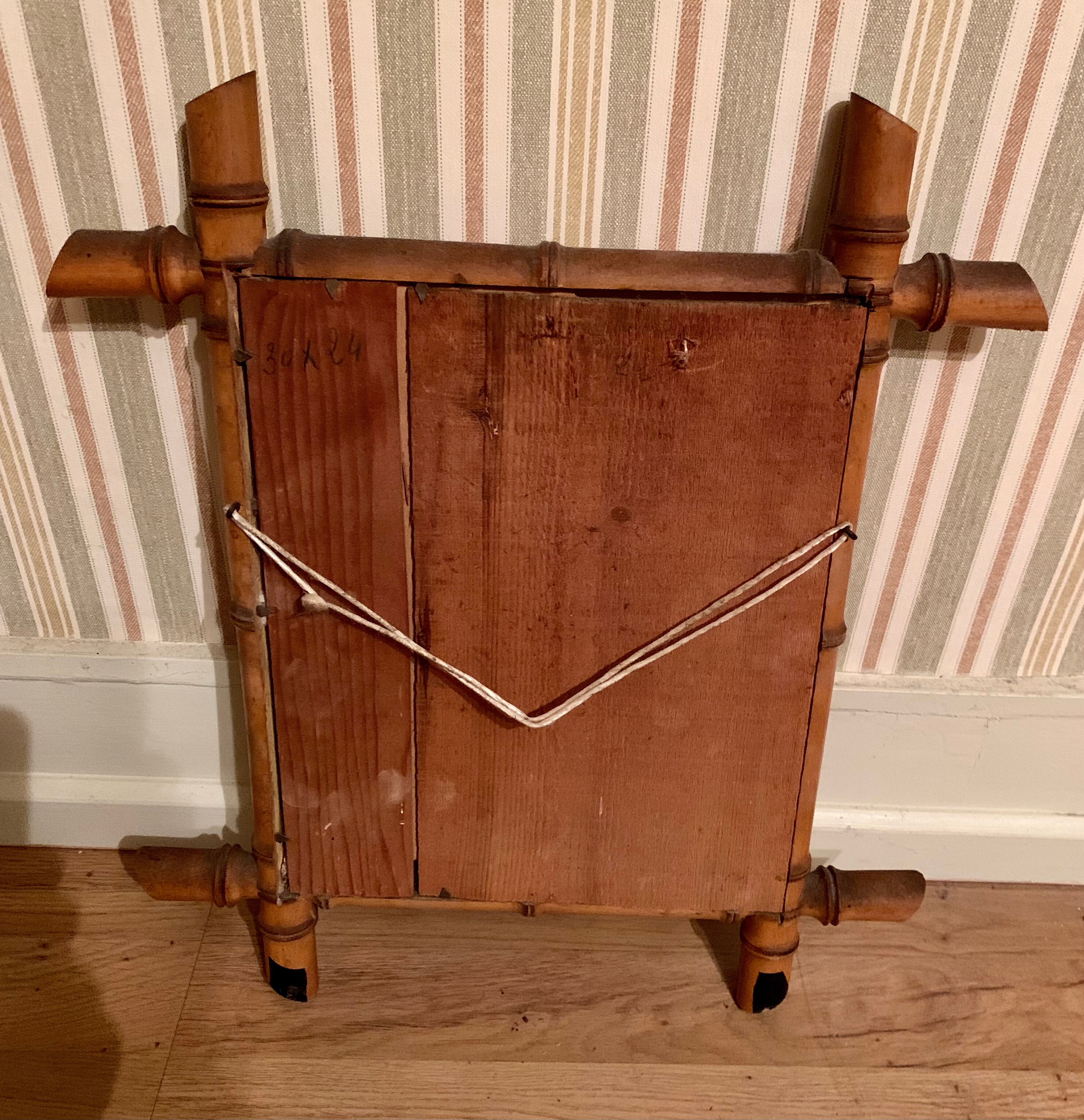 Vintage bamboo mirror  40x46cm