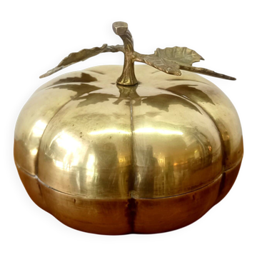Brass pumpkin box Italy 1970 vintage