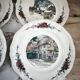 Set of 6 flat plates Sarreguemines model Obernai