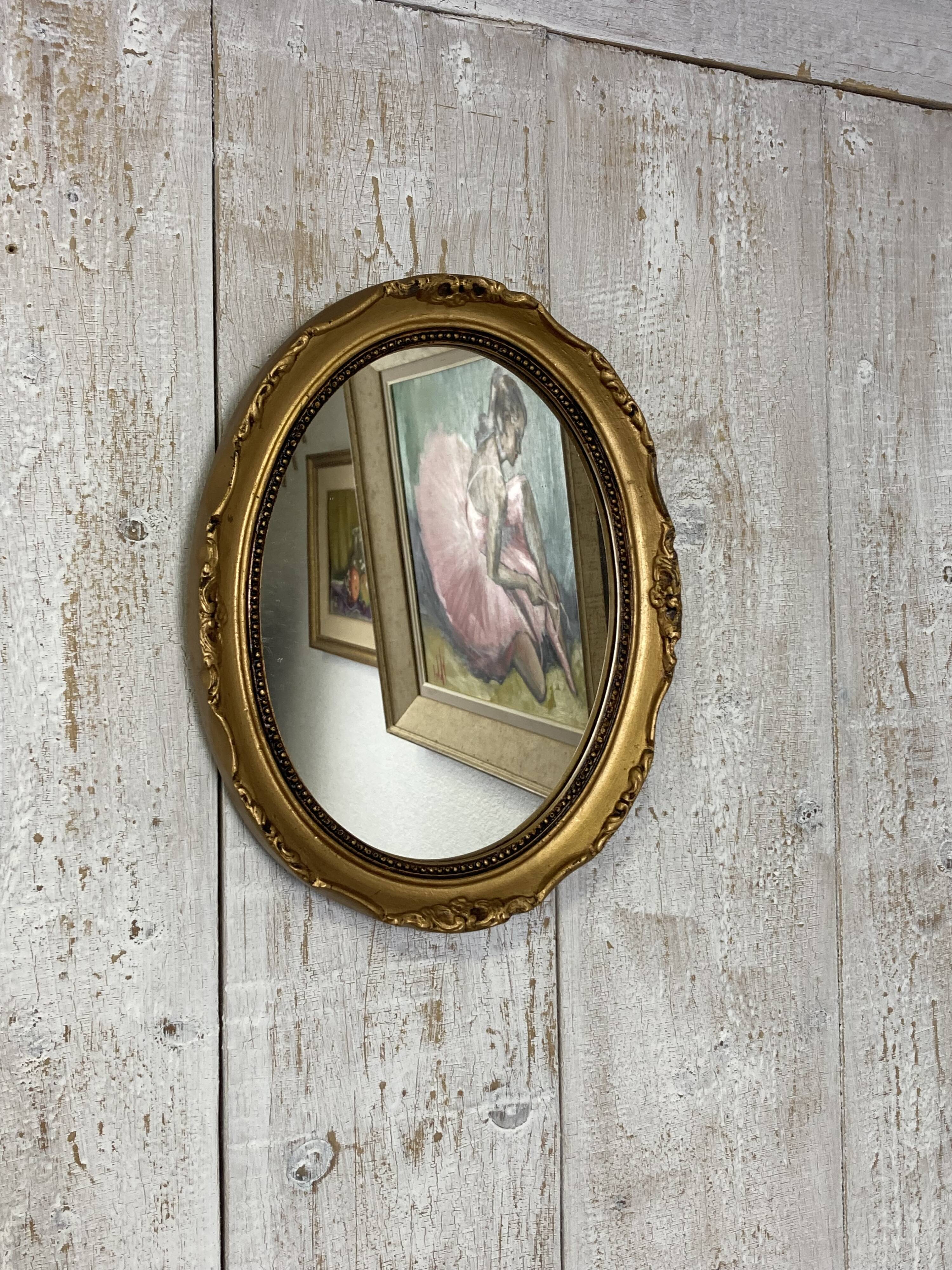 Antique oval mirror 34x27cm
