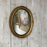 Antique oval mirror 34x27cm