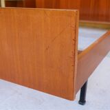 With suspended nightstands vintage teak bed