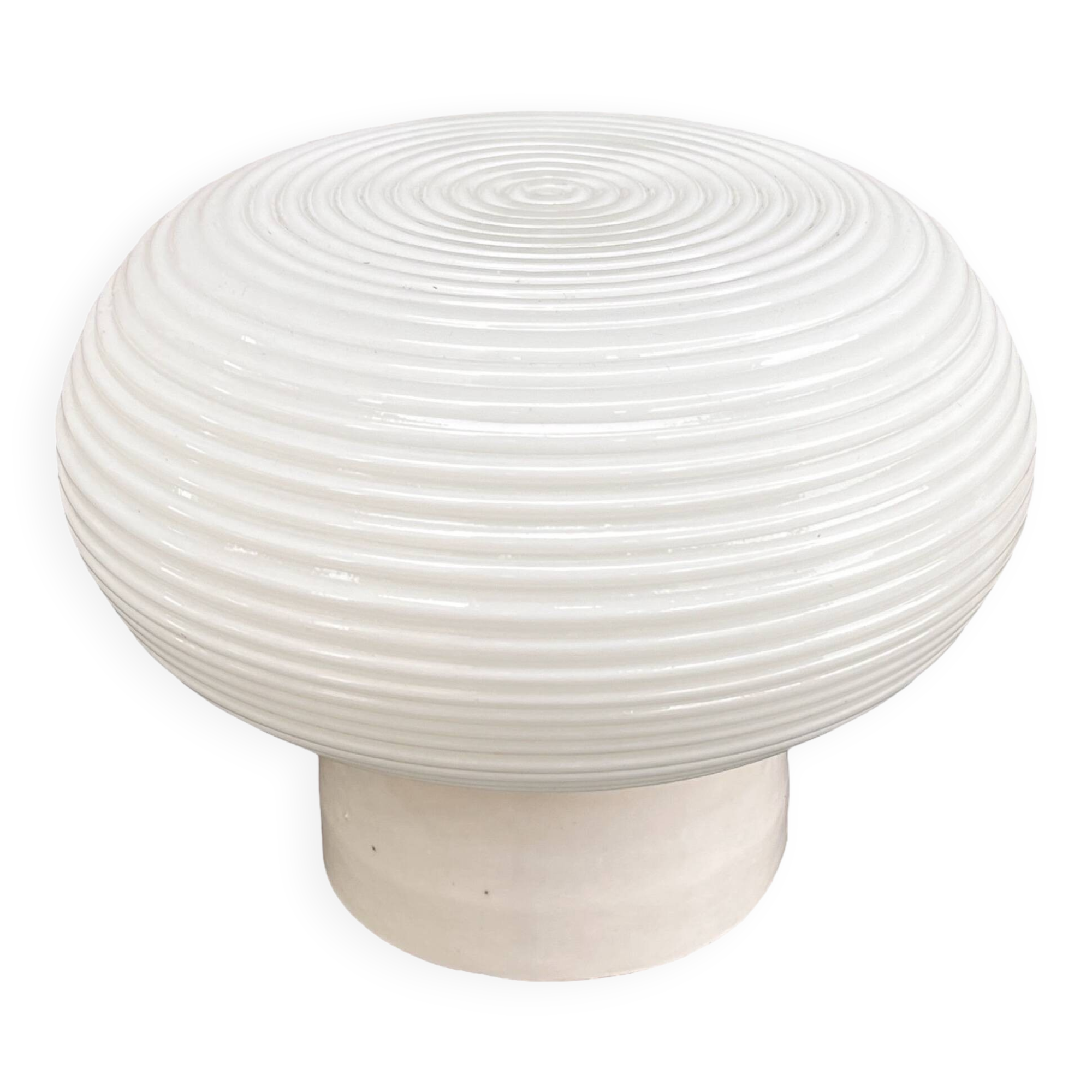 White glass spiral wall lamp by Polam Vikasy, Poland in the 1970s.