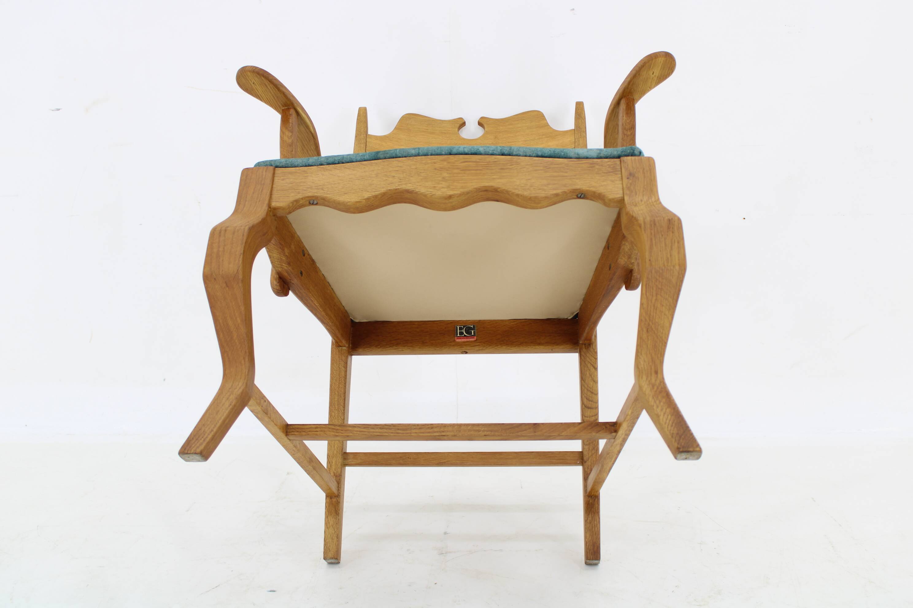 1960s Henning Kjærnulf Razorblade armchair in solid oak for EG Møbler, Denmark